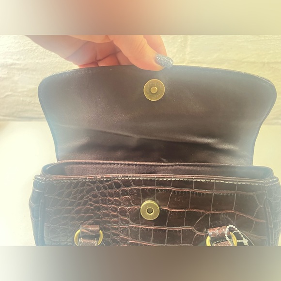 Rosetti Bonus Time Dark Brown Croc-Embossed handbag purse New - Picture 11 of 16